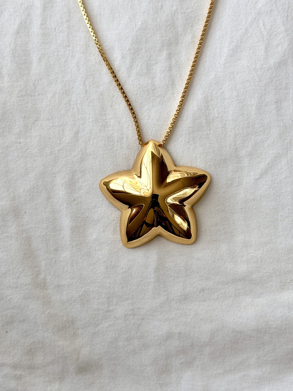 Puffy Star Necklace - 18k Gold Plated